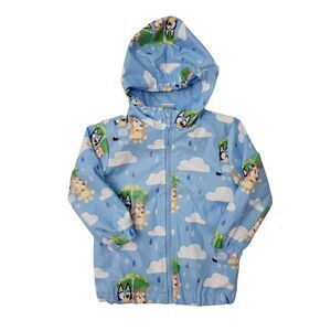 Character Kids Durable Water Resistant Hooded Rain Jacket - Bluey